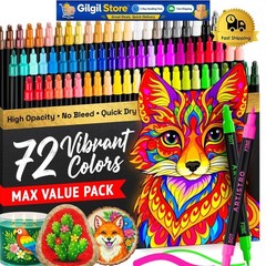 Ready-to-Use 72-Count Dual-Tip Acrylic Marker Set – Perfect for Kids & Adults