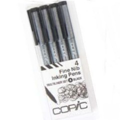 Too COPIC Multiliner A 4 pcs Black Sketch Marker Marqueur Japan Import Free ship