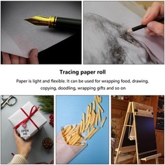 Tracing Paper Roll 24 Inch x 30 Yards White Translucent Pattern Sewing Drawing