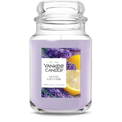 Yankee Candle Lemon Lavender, Scented Candle, 22oz Large Jar, Lavender