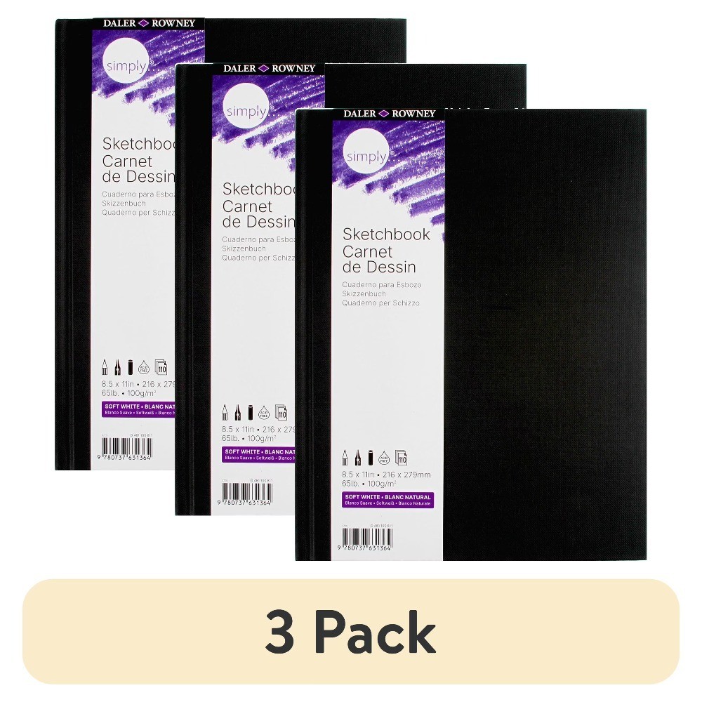 Sketchbook 8.5 x 11 Inches 110 Sheets 100gsm Soft White Paper Black