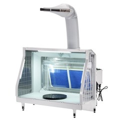 Airbrush Booth Water Curtain with 3 LED Light 3 Fans Revolving Turntable and …