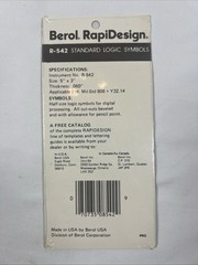 Berol Rapidesign Template – Standard Logic Symbols – Half – Size R-542