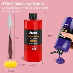 ABEIER Large Bulk Acrylic Paint Set, 15 Colors (473 ml/16 fl oz), Matte Finis…