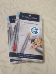 2 Faber Castell Goldfaber Aqua Set of 12 Watercolour Pencils Pack New Germany