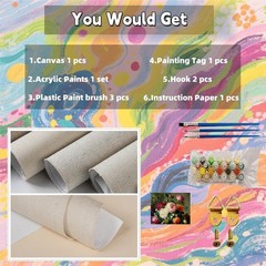 TINDAY Painting Pigment Set 40 x 50 cm, Peony