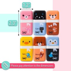 Mr. Pen- Erasers for Kids, 6 6 Count (Pack of 1), A. 6 Different Cute Designs