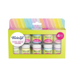 Fevicryl Acrylic Pastel Paint Kit 10x15ml Multi Surface DIY Art Colors Set