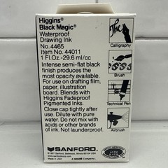 Higgins Black Magic Waterproof Drawing Ink 4465 1oz Black Calligraphy USA