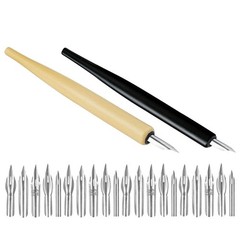 2 Sets Wooden Pen Fountain Pens Artist Water Brush Holders