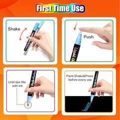 Reaeon Chalk Markers, Vibrant Color Liquid Chalk Pens, for Chalkboard, Blackboar