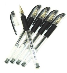 5 Pack Black Fine Point Writing Instruments with Secure Cap for Precise Lines