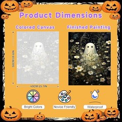 cviokrdu Halloween Paint by Numbers Kit for Adults – Ghost Adult Paint by Num