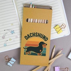 12 x ‘Dachshund Dog’ Long 178mm Coloured Pencils / Pencil Set (PE00080533)