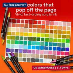 ARTISTRO 150 Acrylic Paint Markers – Paint Pens for Glass Marking, Rock Painting