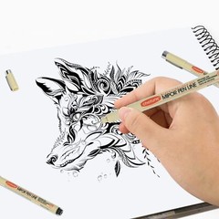 Micro Fineliner Drawing Art Pens 6 Black Fine Line Waterproof Ink Set Artist