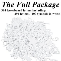 394 PCS 3/4 Inch White Letter Board Letters Numbers Symbols Felt Accessories
