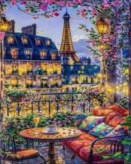Mrnsiet Paint by Numbers Kit for Adults Beginners, City View Art MT22321-US