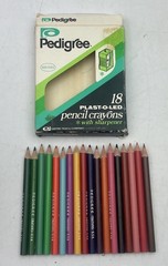 ⭐ Vtg 1974 Pedigree PLAST-O-LED Pencil Crayon UNUSED Box of 18 – No Sharpener ⭐
