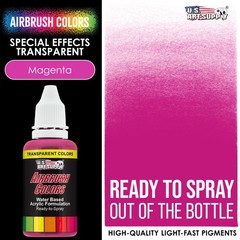 US Art Supply 1-Ounce Transparent Magenta Airbrush Paint