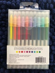 PARK LANE Chisel-Tip (4.3 mm) Erasable Highlighters – BRIGHT – 10 count