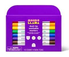 Mondo Llama Dual-Tip Washable Markers 10 Count Non-Toxic