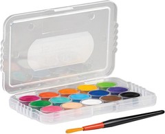 Portable Mini Watercolor Paints with 15 Colors & Brush | Ideal for Kids’ Art