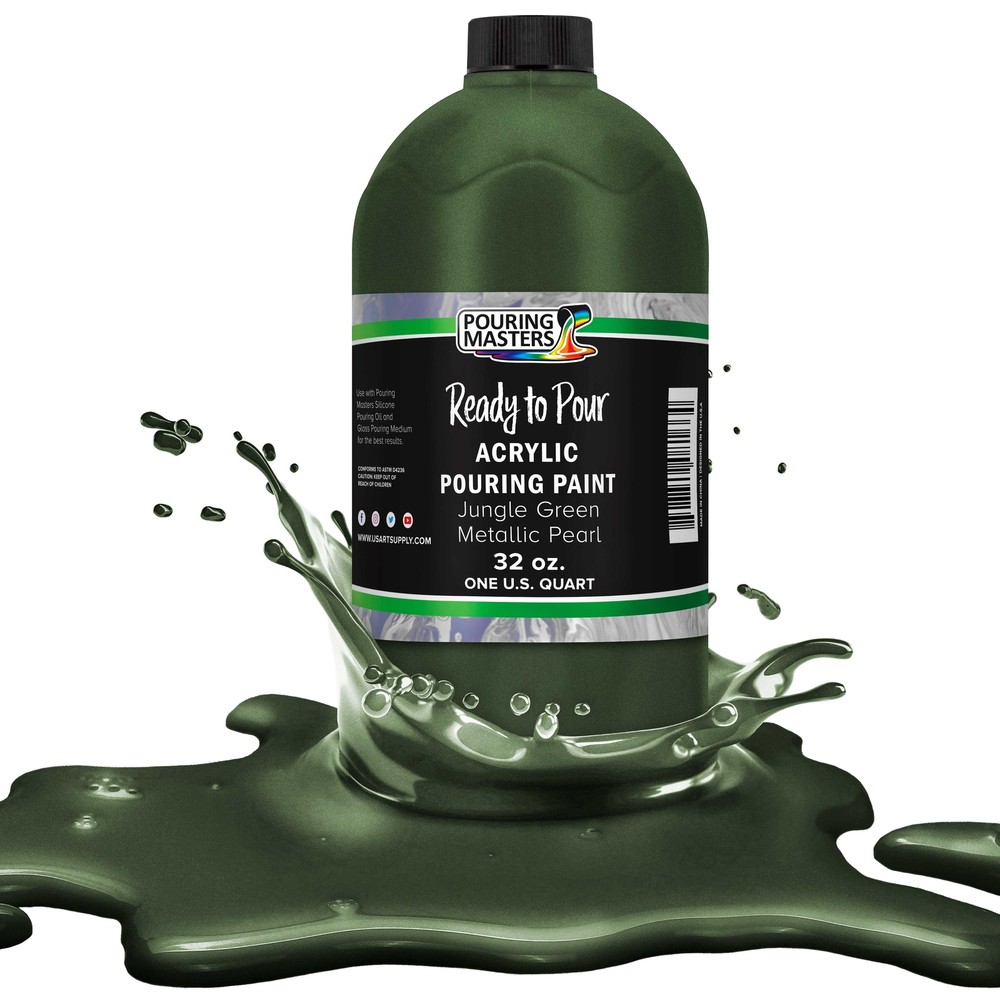 Pouring Masters Jungle Green Metallic Pearl 32oz Water-Based Acrylic Paint