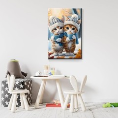 ATDMS Paint by Numbers Kits for Adults DIY 7.87 x 11.81 inches, Cute Cats 229