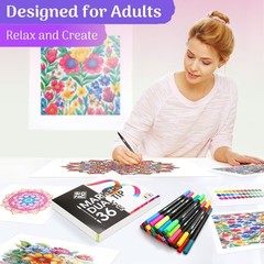 36 Dual Tip Markers Set â€“ No-Bleed Coloring Markers for Adults – Art Pens for