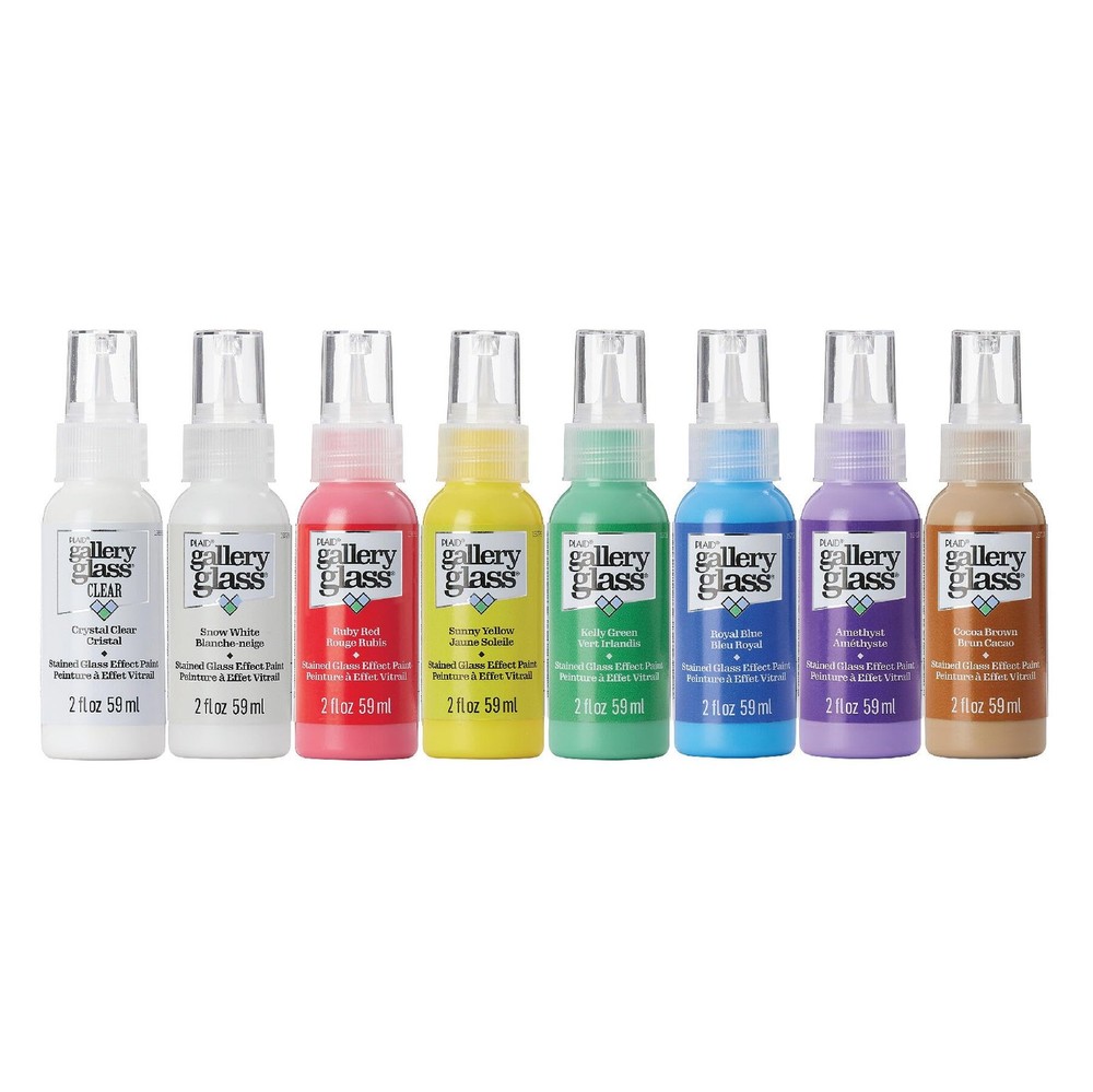 Gallery Glass Window Color Beginner Set 16 Ounce 8 Pack Plaid Stained