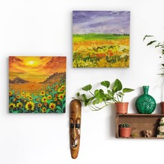 Falling in Art Unfinished Birch Wood Panels Kit for Painting, Wooden Canvas 4 Pa