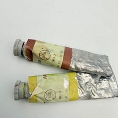 Vintage Guitar Acrylic Color Paint Tubes Burnt Sienna Lemon Yellow Japan No 2 7