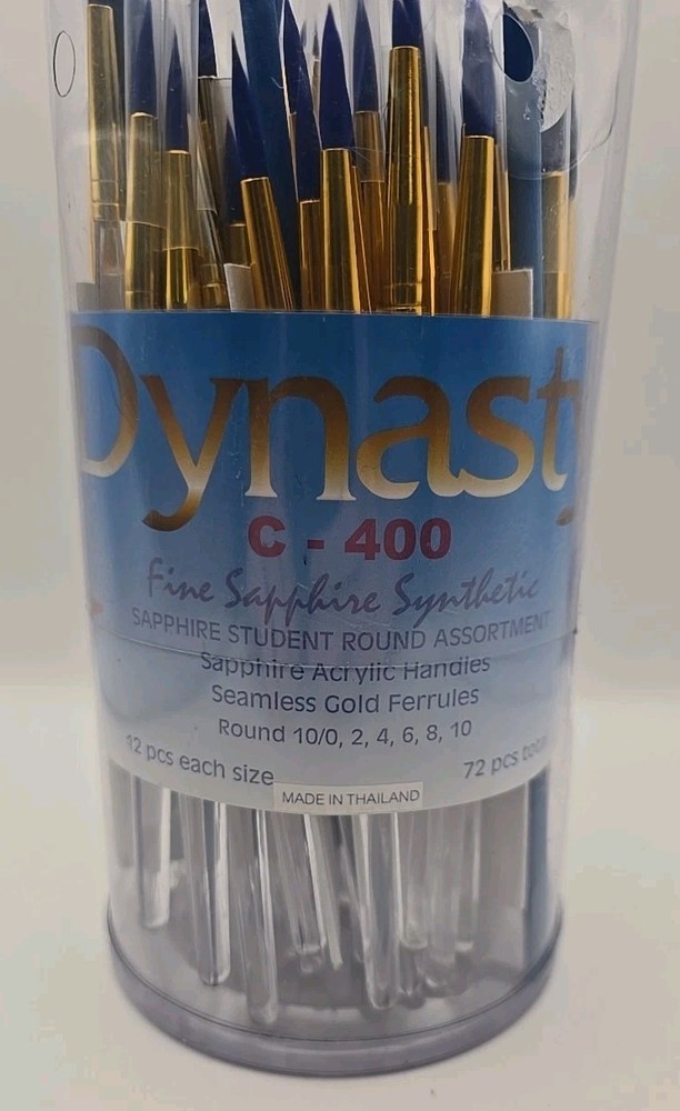 72 PC Dynasty C-400 Camel Hair Brushes sapphire Student Round