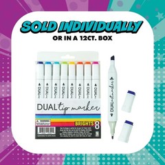 Raymond Bright Dual Tip Markers Pack Of 12 Sets Permanent Fine Chisel Tips