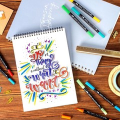 72 Colors Dual Tip Art Markers Pens for Adult Coloring Books, Brush and Fine …