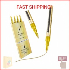 Pinturale Arts 4 Gold Paint Pen Fine Tip | Set 4 Gold Paint Marker Metallic | Ex