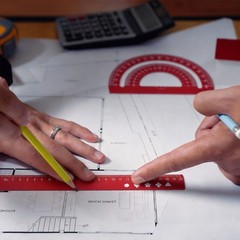 8 Pcs Geometry Drafting Tool, Math Tool Includes 15cm l Ruler, Sky Blue