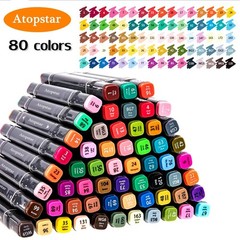 80 Colors Alcohol Markers Pens Artist Drawing Art for Kids Dual Tip Adult Col…
