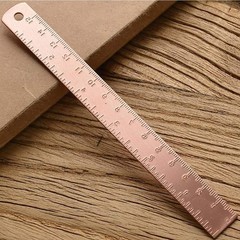 Rose Gold Metal Ruler – Brass Multi-Functional Drafting Tool for
