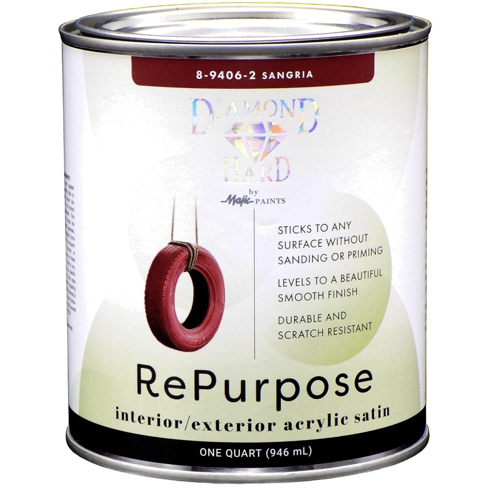 Diamond Hard Repurpose Paint – Sangria Red, 2-Quart