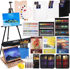 141PCS Deluxe Artist Painting Set, Painting Supplies with 84 Paint(Oil, Watercol