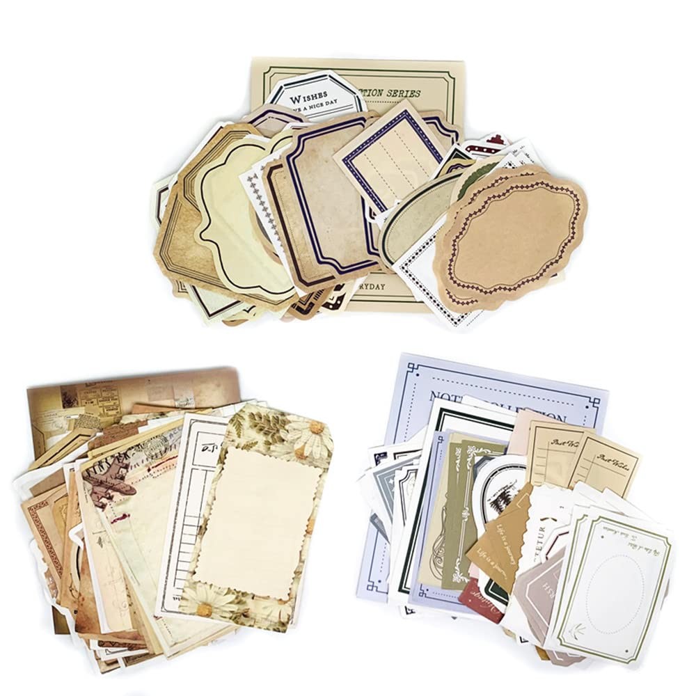 Koolemon 300pcs Scrapbooking Paper,Vintage Label Aesthetic 300, White