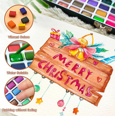 Watercolor Paint Set 50 Colors, Watercolor Set with Watercolor Papers and Brush