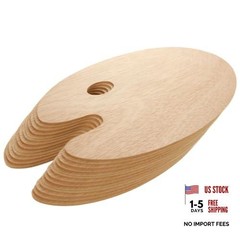 25 Pack Wood Painting Palette, Oil Wooden Paint Palette, Oval-Shaped Artist
