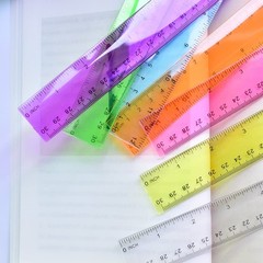 Color Transparent Ruler Plastic Rulers – 12 inch, Kids for Blue