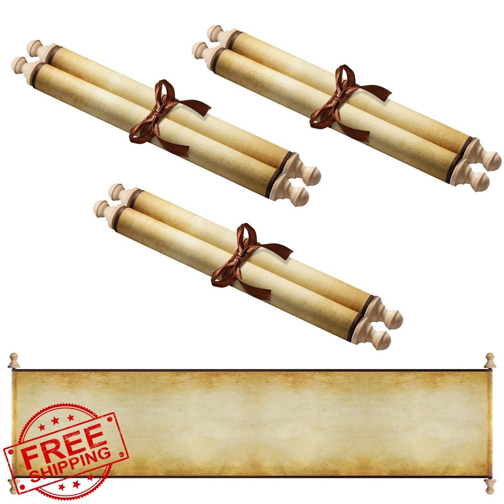 Makevivi 3 PCS style 1 Scrolls Paper Wood Rods