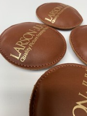 Print Weighs Set Of Four All Leather Genuine By Larson Juhl