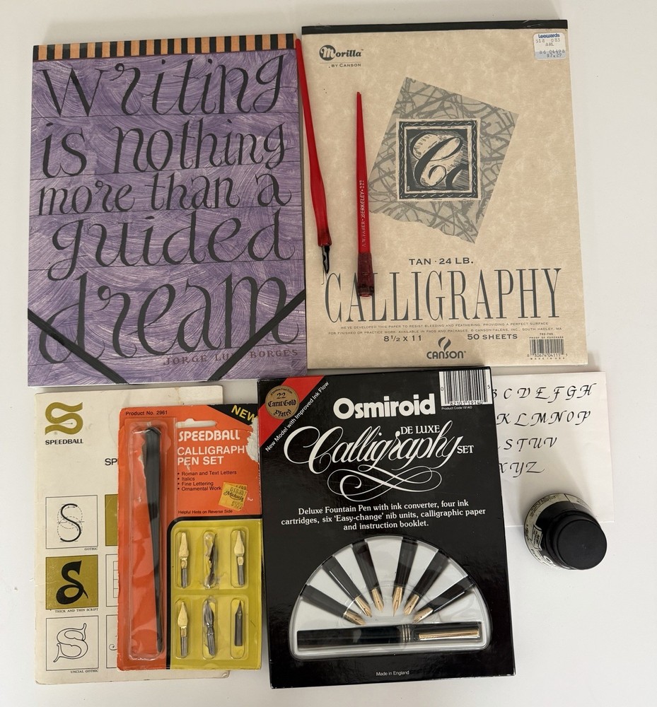 Osmiroid Speedball Calligraphy Set Fountain Pens Paper Nibs Booklet