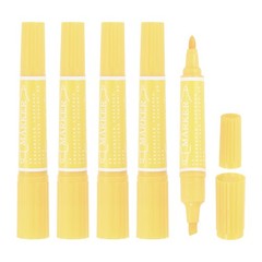5 Pcs Art Marker Pen Double-Ended Colored Pen Dual Sketch Marker, Light Yellow